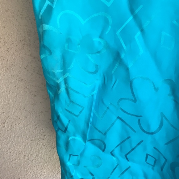 Woman’s Size 6 Vintage 80’s Silk Turquoise Dolman Sleeves Dress - Picture 11 of 12